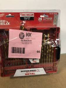 Lot of 2 Milwaukee Titanium Drill Bit Set (29-Piece) Customer Returns See Pictures