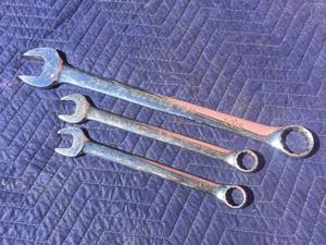 lot 222 image: 3 Large Pro-Grade Combination Wrenches