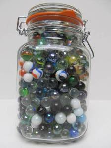 lot 56 image: Jar of Vintage Marbles