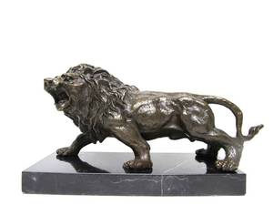lot 57 image: Wonderful Vintage Signed BARYE Bronze Lion Sculpture