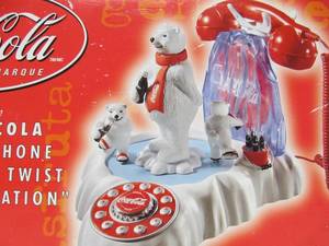lot 43 image: New in Box Coca Cola Polar Bear Telephone