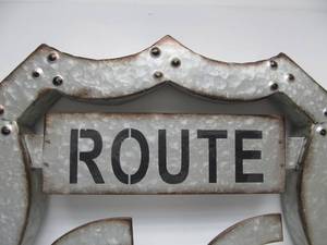 lot 49 image: Vintage Style Galvanized Metal ROUTE 66 Garage Sign