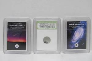 lot 71 image: 3 Authenticated Genuine Space Meteorites