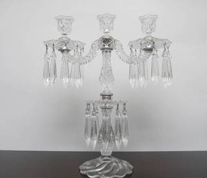 lot 107 image: Quality Vintage Cut Crystal Table Candle Lamp Candelabra