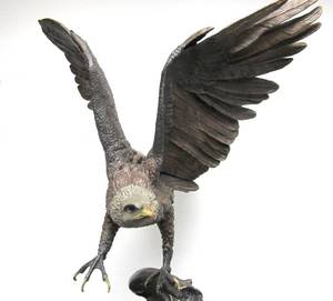 lot 3 image: Large & Exceptional Bronze Eagle Sculpture by Jules Moigniez