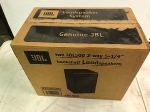 lot 163 image: New in Box Pair of JBL Model JBL500 2-Way Bookshelf Loudspeakers