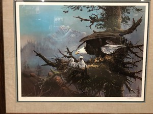lot 169 image: Framed Signed Numbered Ted Blaylock Print wEagles 