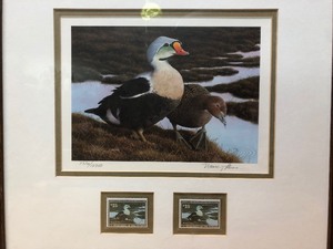lot 190 image: Framed Signed Numbered Federal Duck Stamp Print wCOA