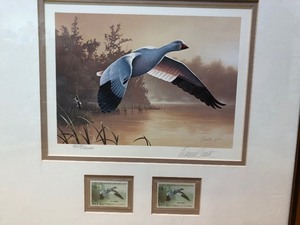lot 191 image: Framed Signed Numbered Federal Duck Stamp Print wCOA
