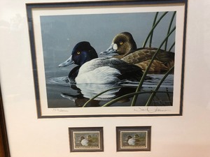 lot 192 image: Framed Signed Numbered Federal Duck Stamp Print wCOA