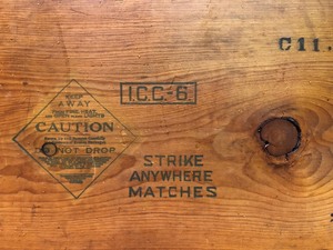 lot 194 image: Dovetailed Antique Wood Advertising Crate for Safe Home Matches