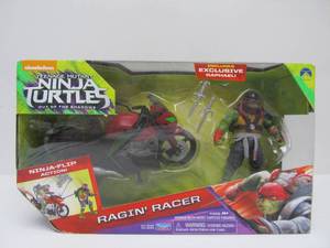 lot 125 image: New in Box NINJA TURTLES Rafael Ragin Racer Action Figure Set