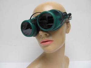 lot 147 image: Vintage Jackson Welding Round Eye Goggles Glasses Green Bakelite