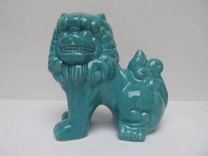 lot 148 image: Foo Dog Ceramic Turquoise Blue 8