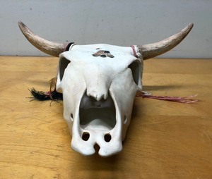lot 236 image: Native American Decorated Ceramic Cow Skull