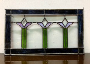 lot 299 image: Arts & Crafts Style Stained Glass Window #1