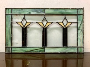 lot 300 image: Arts & Crafts Style Stained Glass Window #2