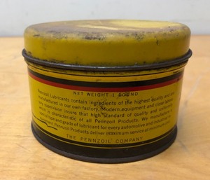 lot 338 image: Old Vintage PENNZOIL One Pound Advertising GreaseOil Can