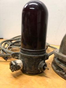 lot 373 image: 2 Original WW2 Naval Ship Industrial Light Fixtures