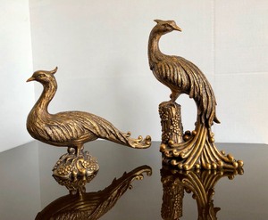 lot 315 image: 2 Decorative Resin Peacock Statues