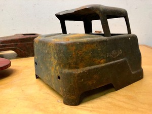 lot 100 image: Group of Old Vintage Pressed Steel Trucks Parts etc #3