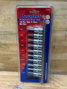 lot 37 image: DURALAST 10 PC. Hex & Star Bit Set (0227245)