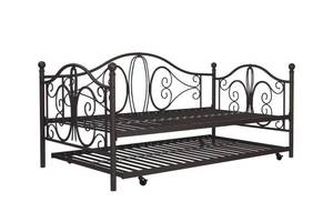 lot 69 image: BOMBAY Bronze Finish Metal Daybed and Trundle - Twin