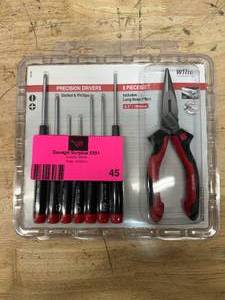 lot 45 image: WIHA 8pc Precision Slotted and Phillips Drivers w Long Nose Pliers
