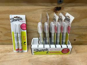 lot 113 image: SHARPIE Lot of 6 Packs of- Oil Based White Paint Markers (2 per pack)
