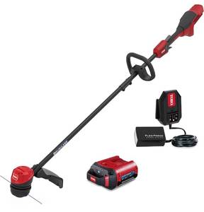 lot 103 image: TORO 60V MAX 13 in. (33.0 cm)  15 in. (38.1 cm) Brushless String Trimmer with 2.0Ah Battery and Charger (02272462.70)