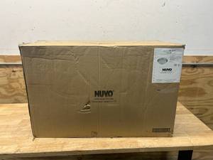 lot 106 image: NUVO Case of 6- 3-Light Flush-Mount Brushed Nickel Dome Light Fixtures