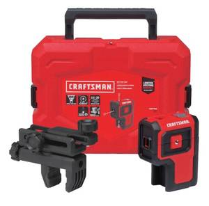 lot 145 image: CRAFTSMAN Red 100-ft Self-Leveling Outdoor Line Generator Laser Level with 3 Spot Beam (03212430)