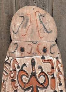 South Papua, Asmat People Ceremonial Hand Carved Wooden War Shield