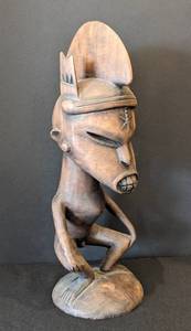 The Devil Chaser Teak Hand Carved Wood Sculpture by Katumo