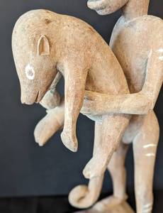 African, Bismam, Village of Per Figural Hand Carved Wood Sculpture