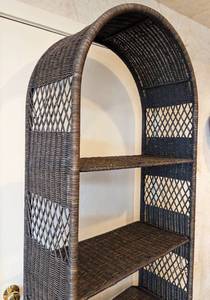 Brown Wicker Bookshelf