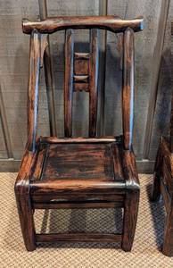 Pair of Chinese Elm Wood Childrens Chairs