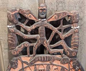 Antique Decorative Ceremonial Hand Carved Wood Shield