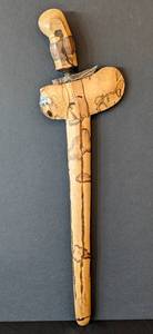 Vintage Carved Dagger Straight Blade