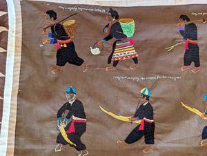 Small Embroidered Ethnic Story Quilt