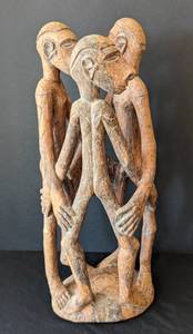 Asmat, Bisman Figural Hand Carved Wood Sculpture