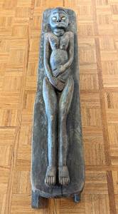 Hand Carved Figural Papua New Guinea Wooden Sculpture