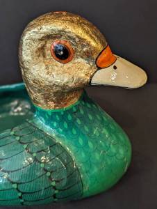 Vintage Sergio Bustamante Paper Mch Duck Planter