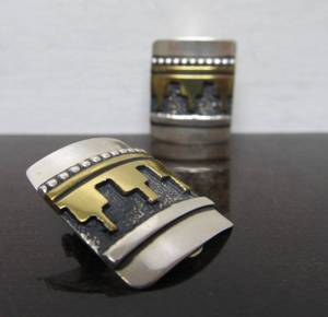 Signed Southwestern TOMMY SINGER Sterling Silver Earrings