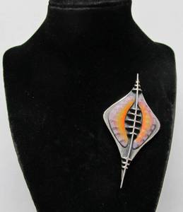 Outstanding Large Sculptural Modernist Sterling Silver Brooch&nbsp