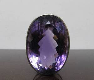 Signed Vintage BURLE MARX 951 Silver Brooch Pendant wMASSIVE Amethyst&nbsp