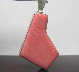 Geometric Pink Gemstone &amp Sterling Silver Pendant