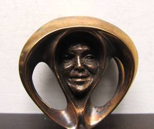 Signed Vintage JEROME COX Sculptural Bronze Brooch - Sweet Heart