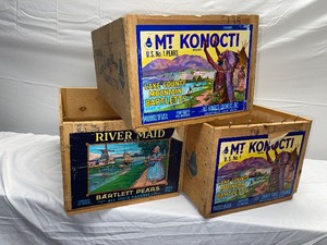 lot 10 image: Three Wooden Fruit Boxes