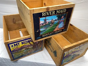 lot 12 image: Three Wooden Fruit Boxes